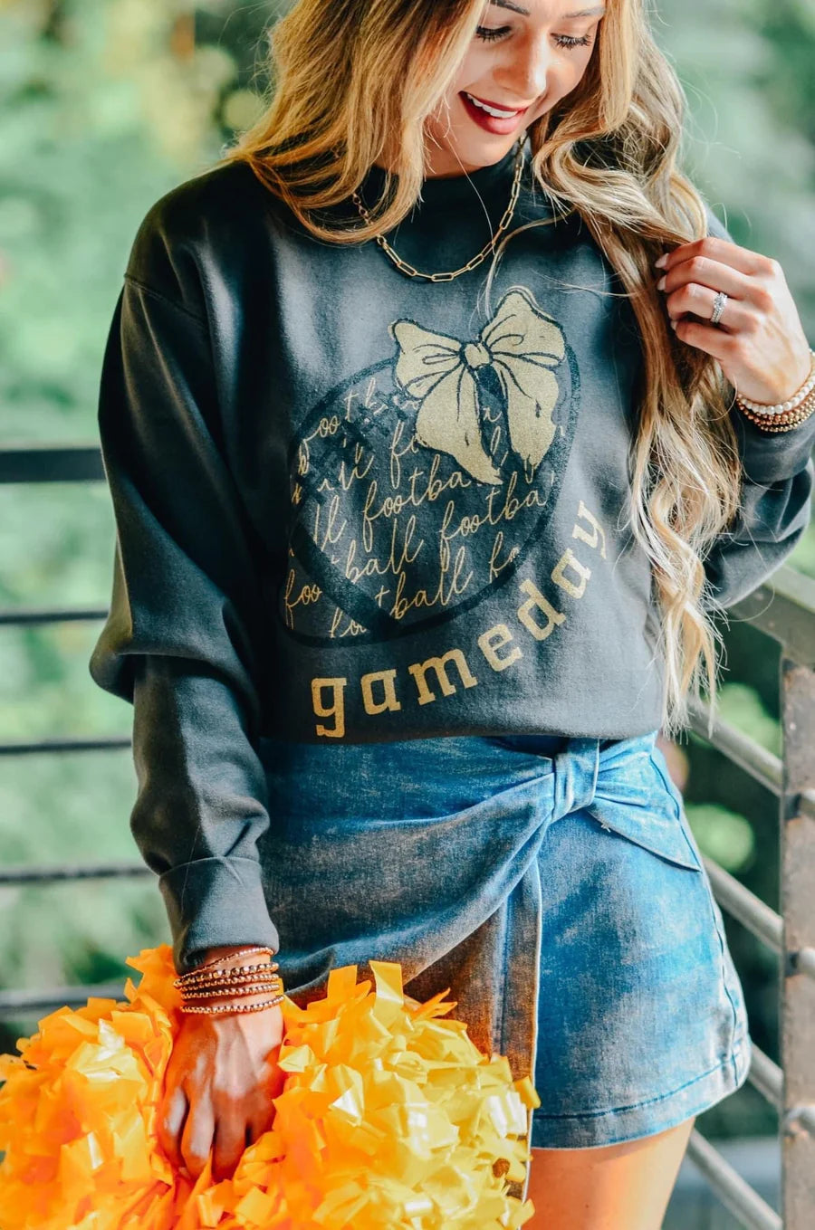 Football Bow Sweatshirt