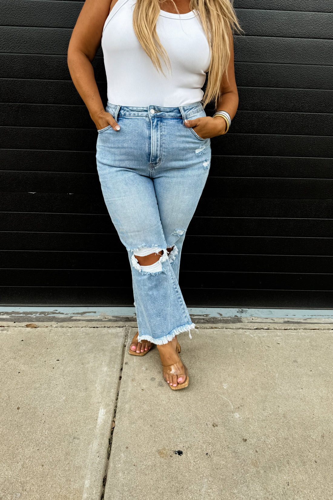 Lucy Distressed Crop