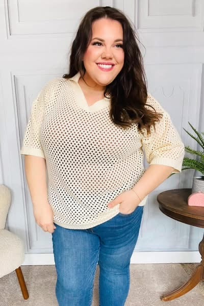 Collared Knit Top
