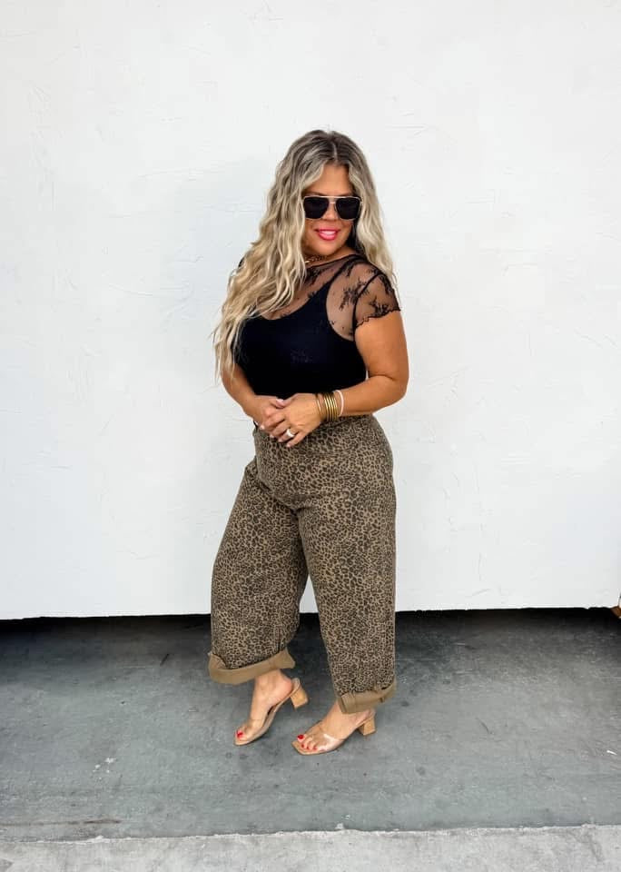 Cheetah Barrel Jeans