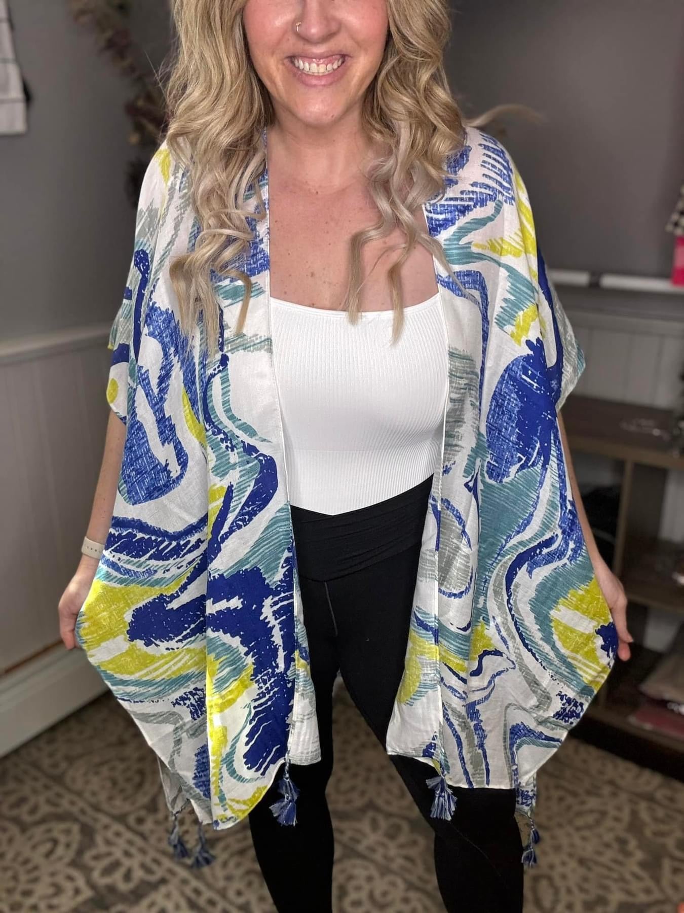 Blue Wave Kimono