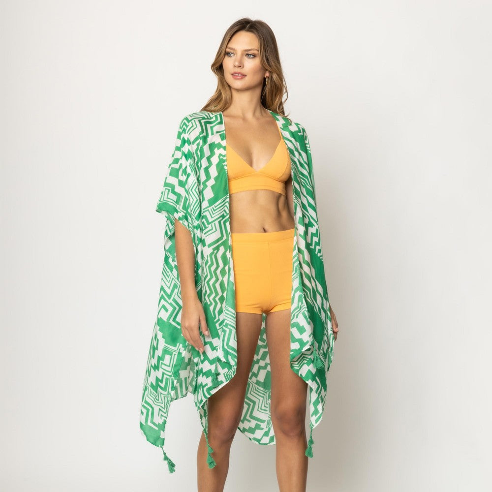 Geometric Print Kimono