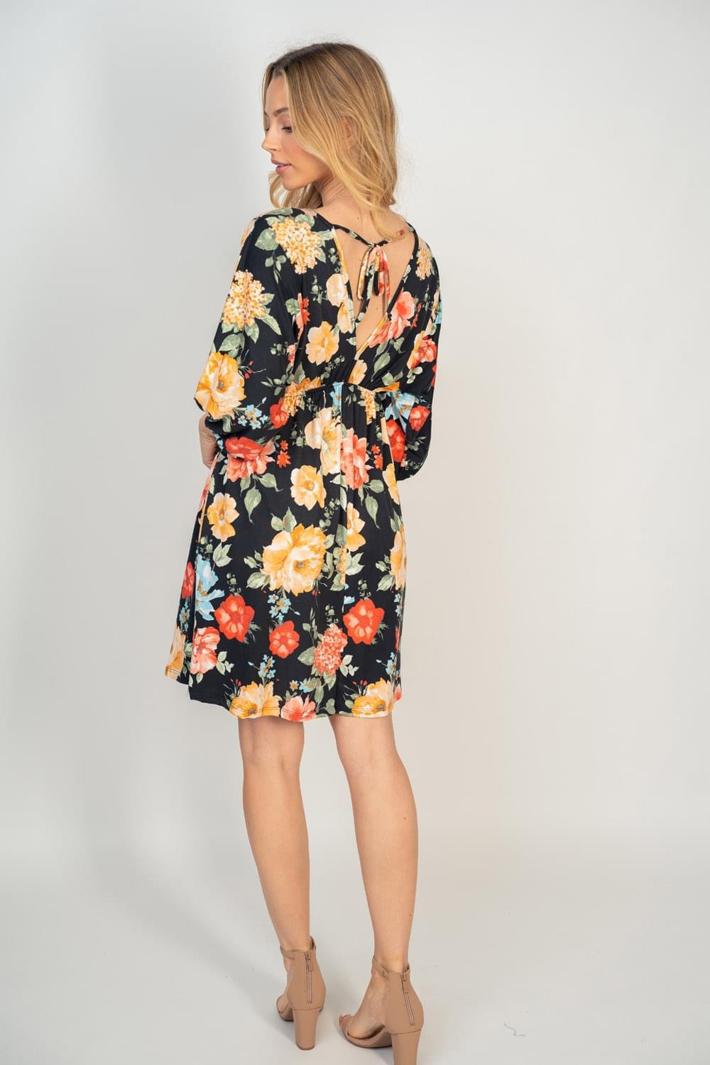 Floral Print Tie Back Dress