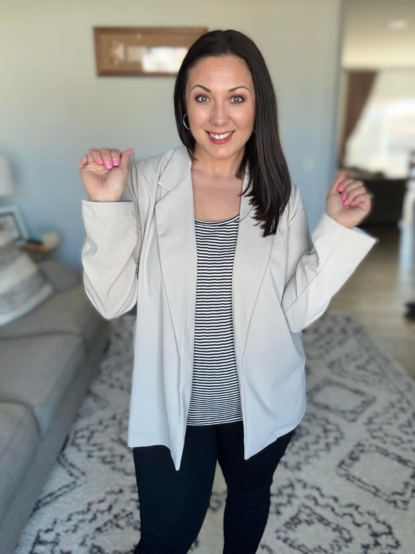 I'm Really That Gal Open Front Blazer in PEARL