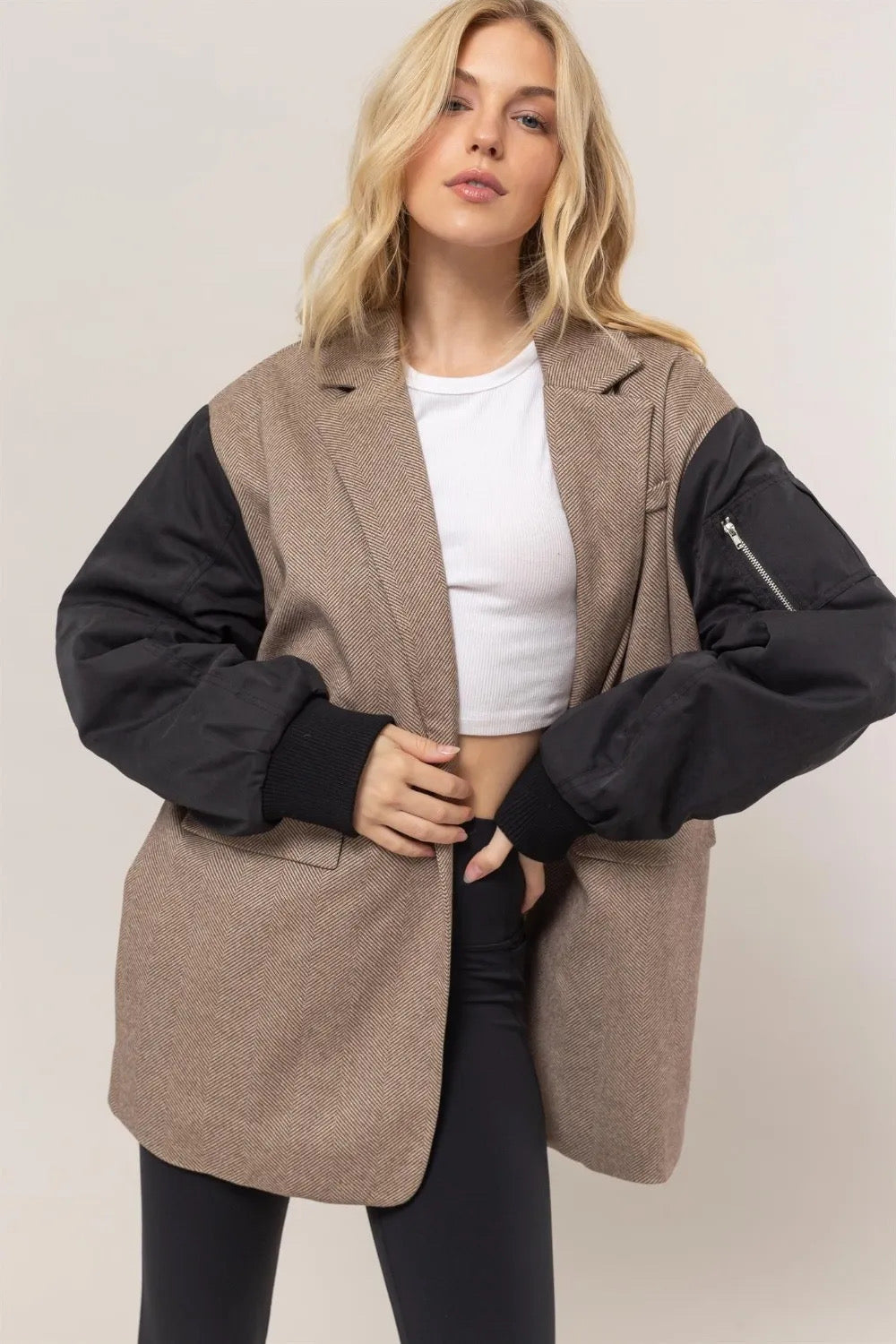 Herringbone Blazer Jacket
