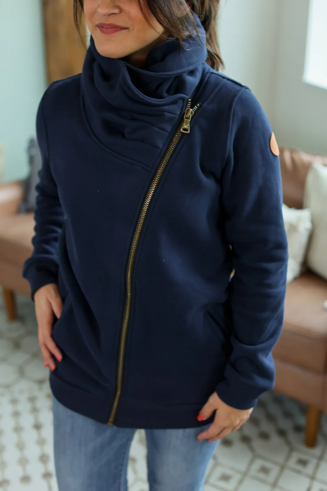 Quinn Zip Up - navy WAREHOUSE SALE