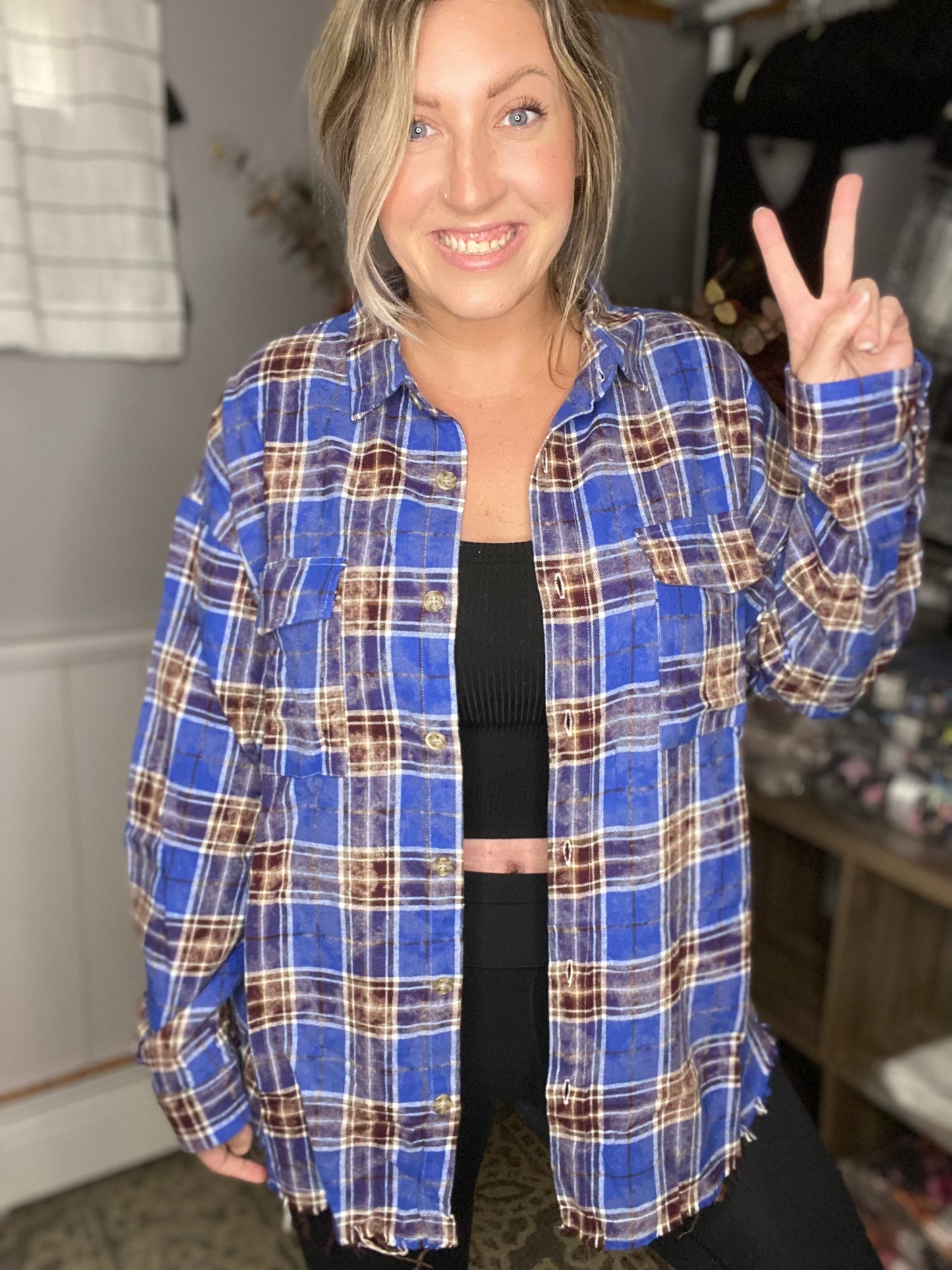 Ryann Flannel - Blue