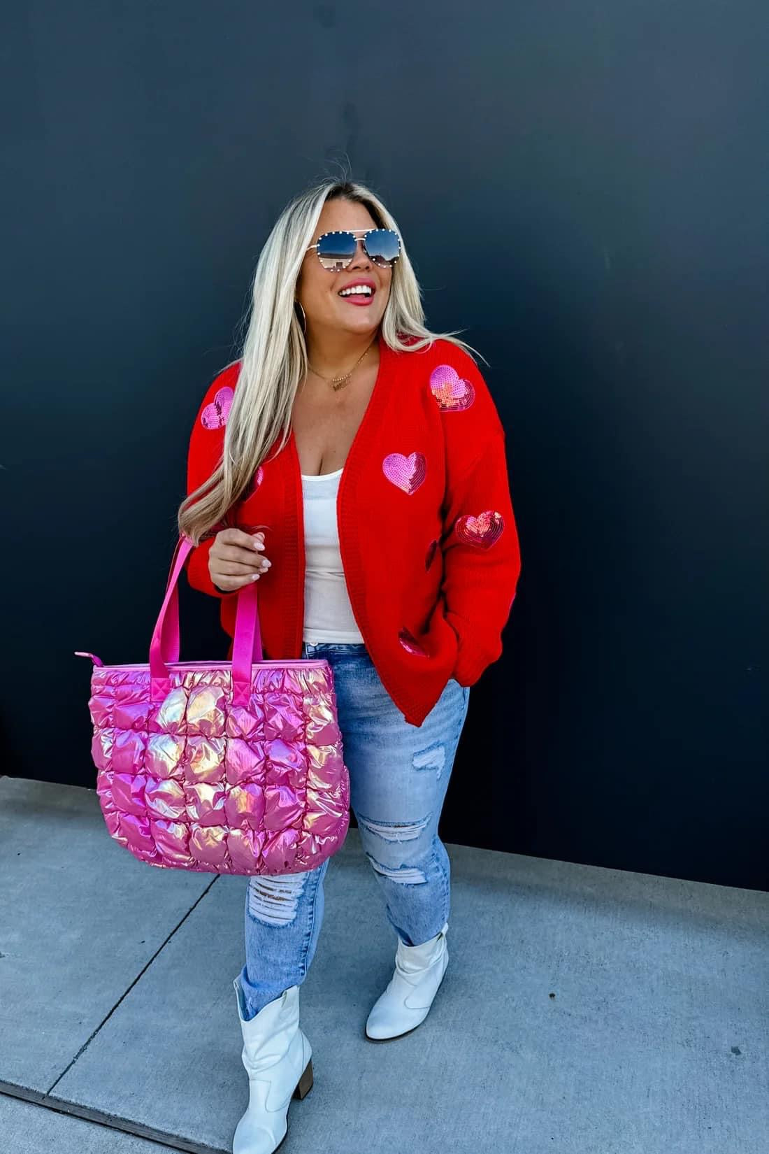 Be Mine Heart Sequin Cardigan