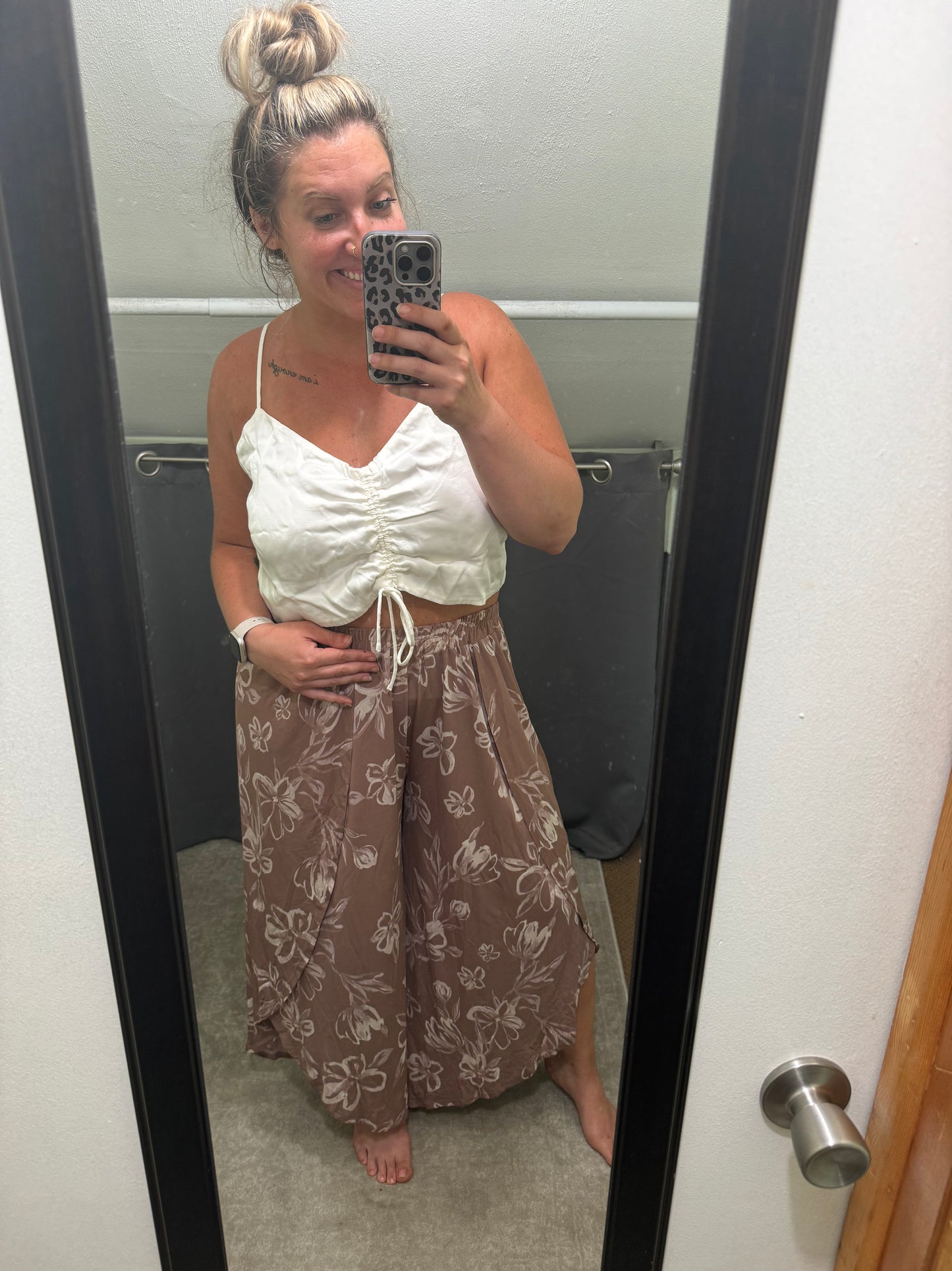 Dusty Mauve Tulip Flowy Pant