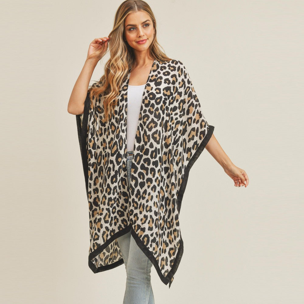 Lightweight Animal Print Kimono Short