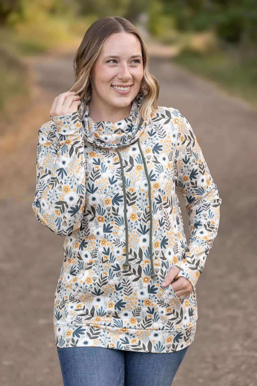 Funnel Neck - BOHO OLIVE FLORAL