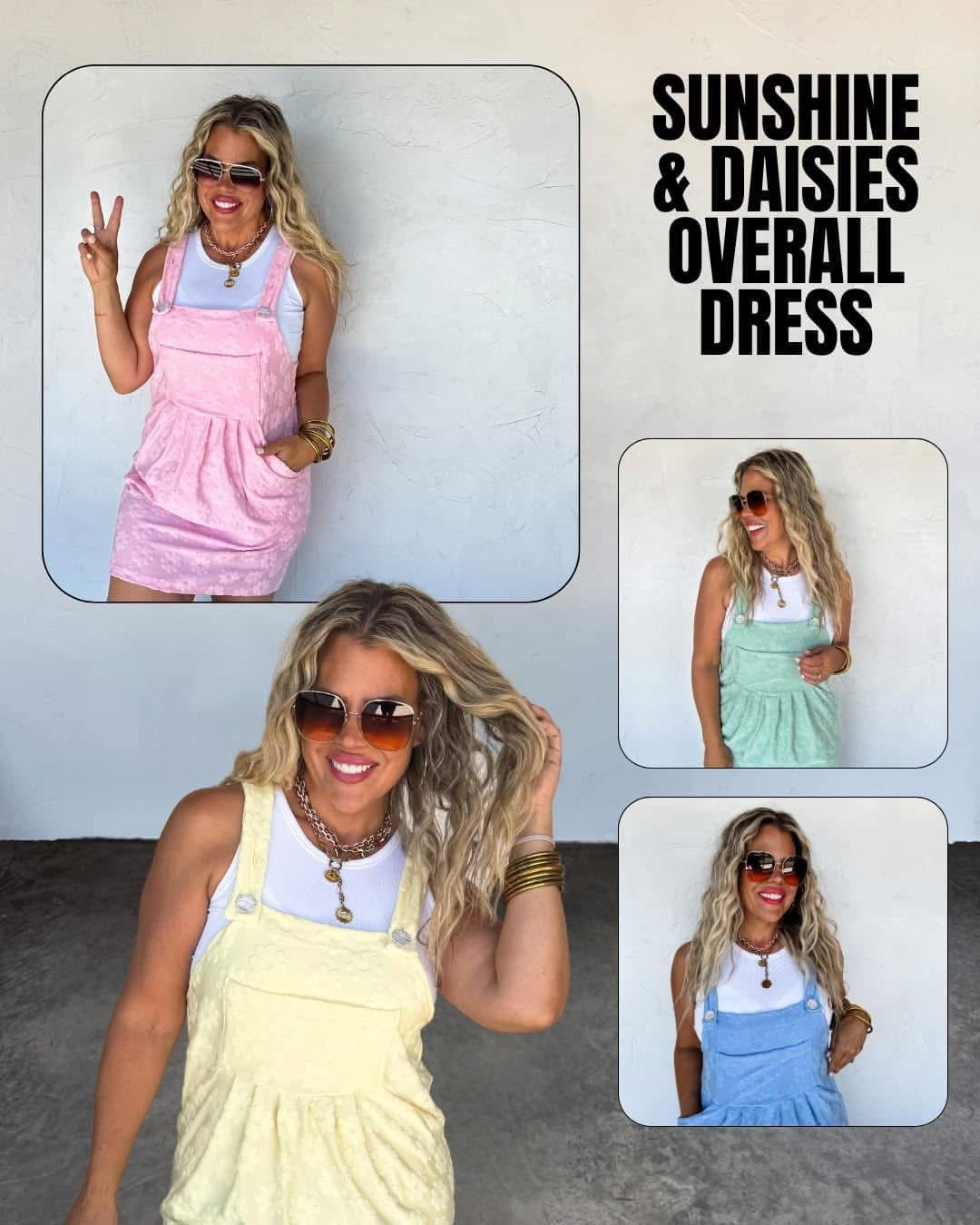SUNSHINE & DAISIES OVERALL DRESS