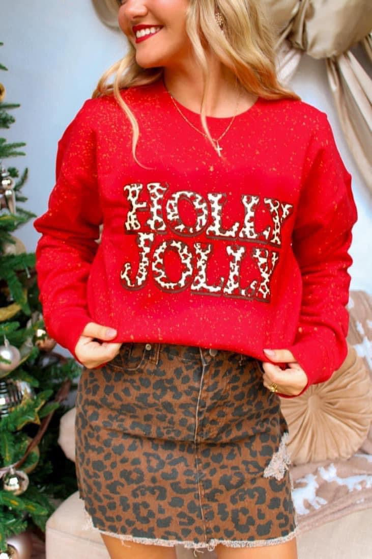 Holly Jolly Leopard Sweatshirt