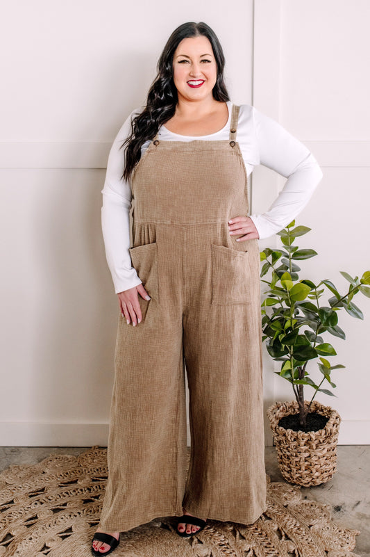 1.08 Light Gauze Overalls With Pockets In Bohemian Beige