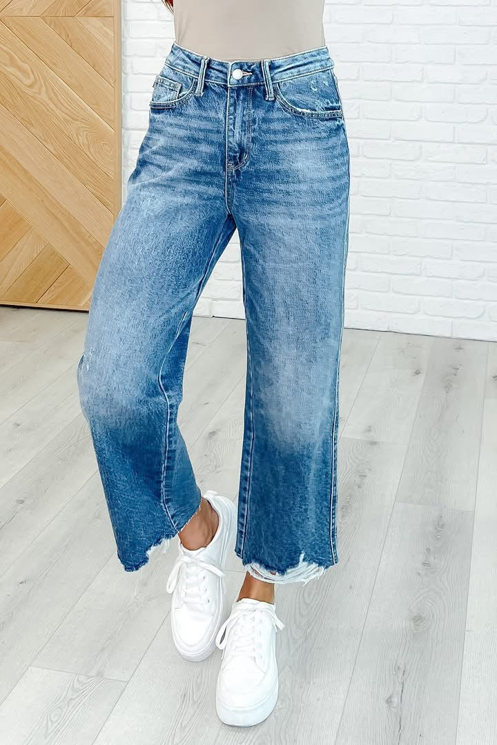 Megan Mid Rise Wide Leg Crop