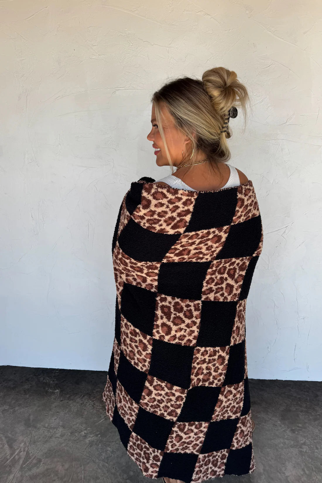 Checker Cheetah Cloud Blanket