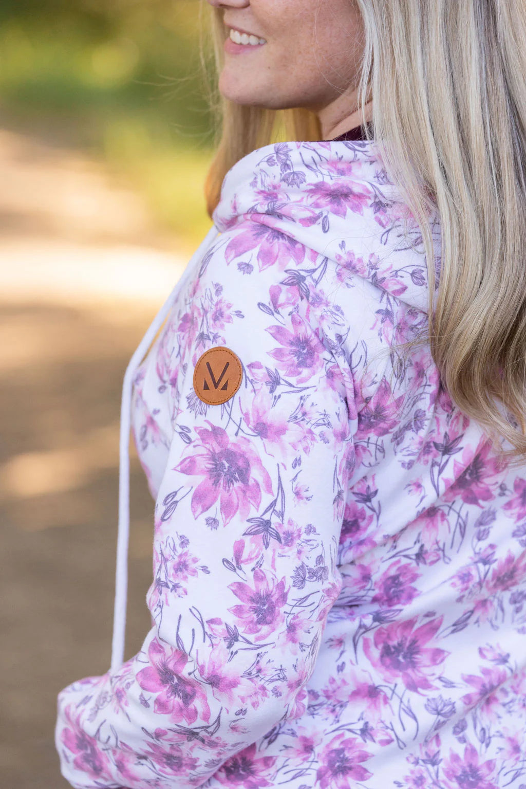 Classic Full Zip Hoodie - Pink & Floral Burgundy
