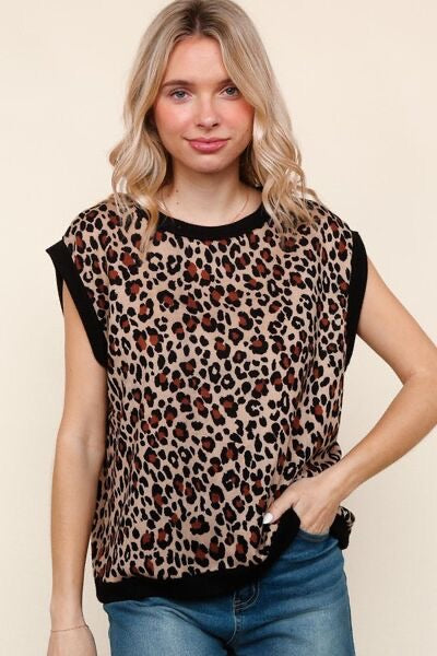 Leopard Dolman Cap Sleeve