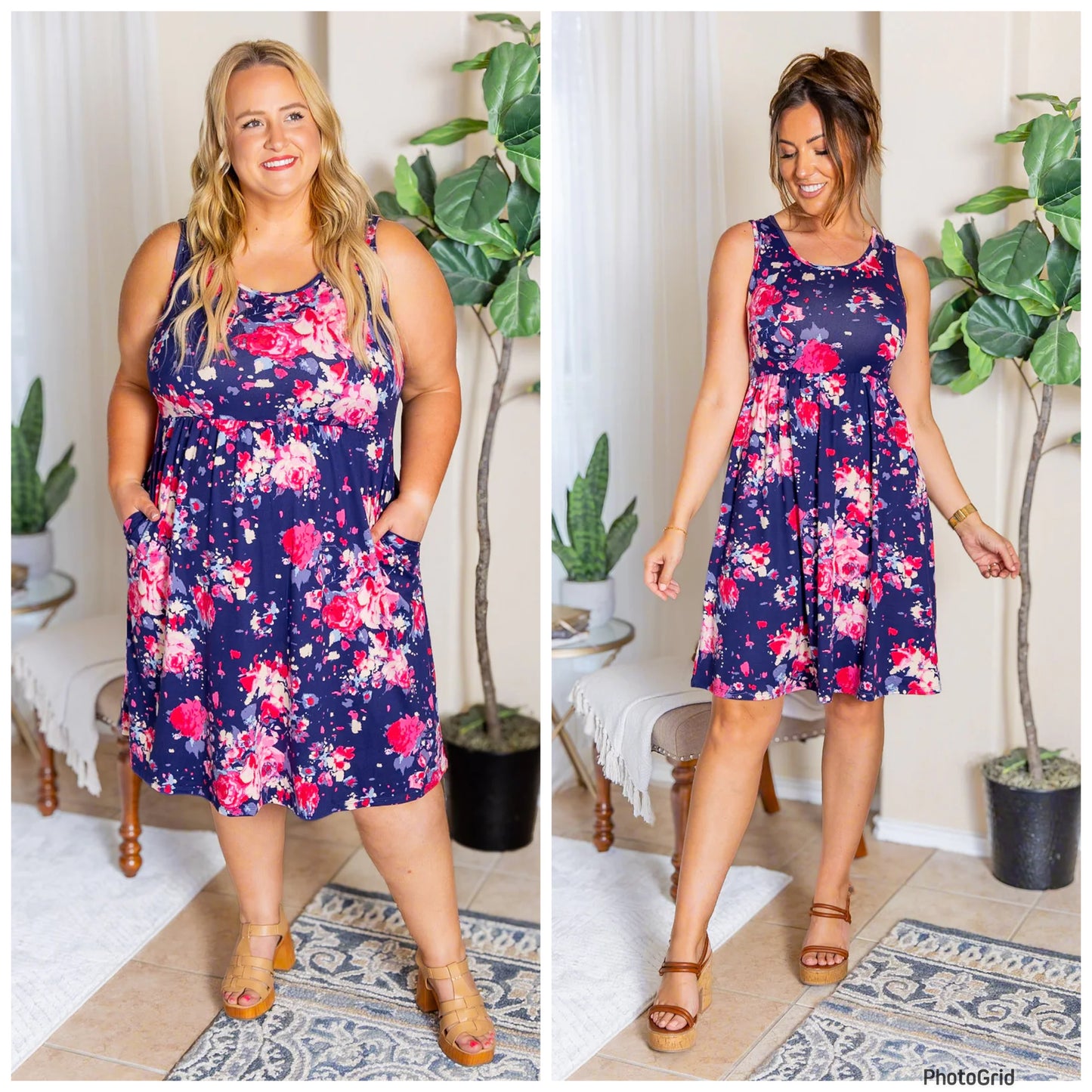 Blurple Floral Kelsey Dress