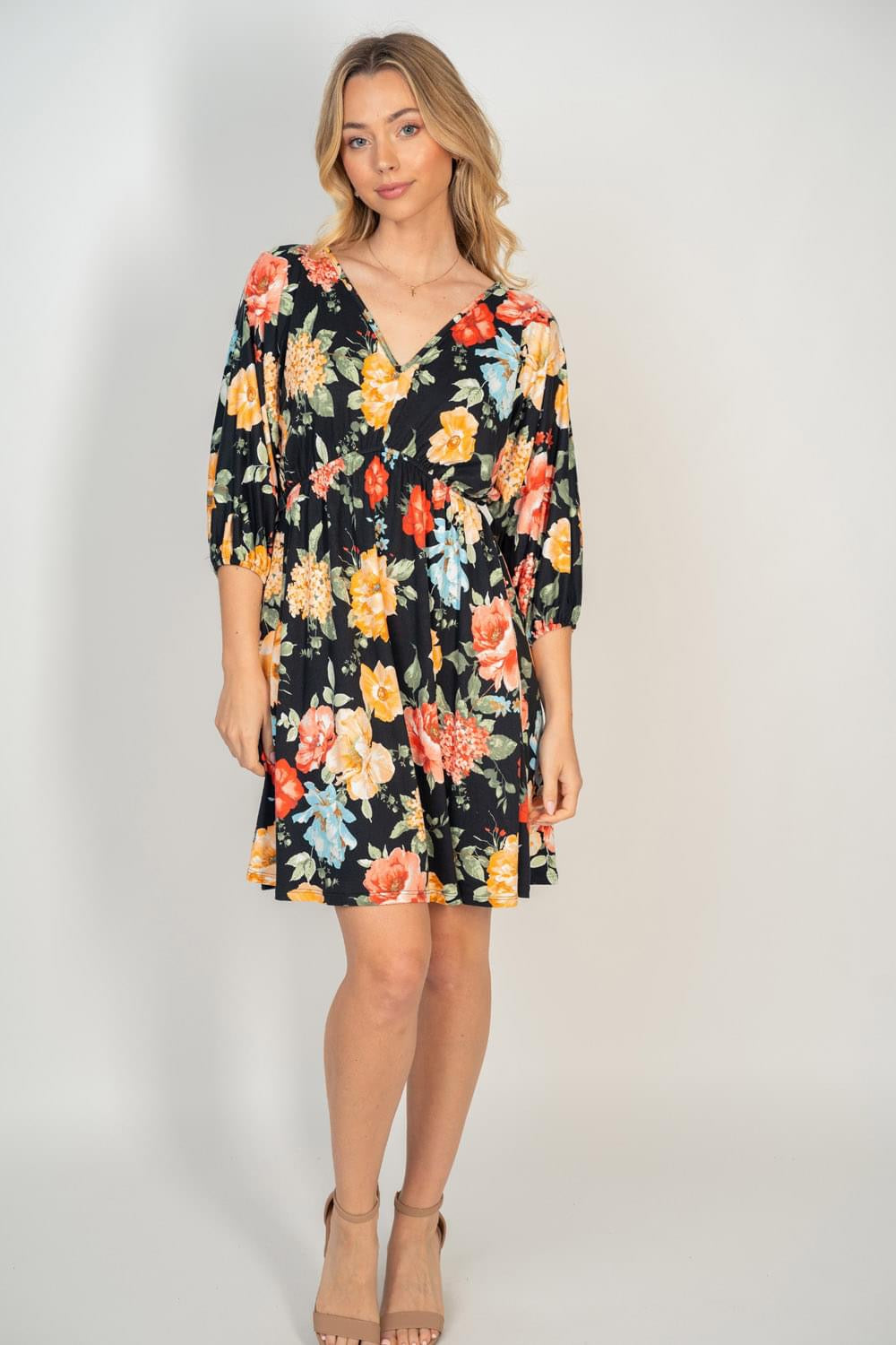 Floral Print Tie Back Dress