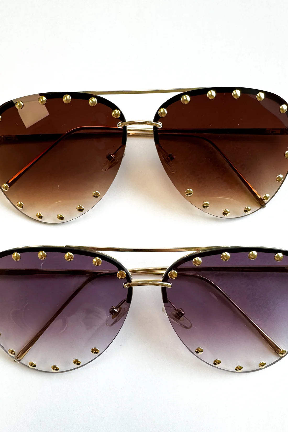 STUDDED AVIATOR SUNGLASSES