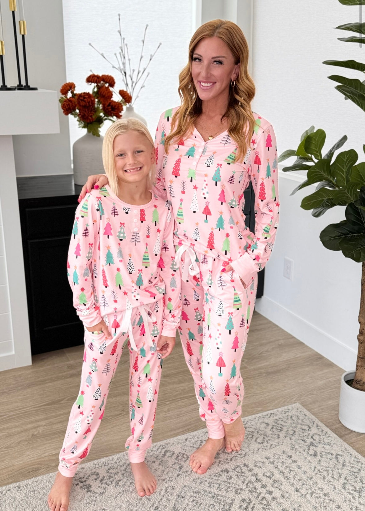 Pink Tree Pj Set