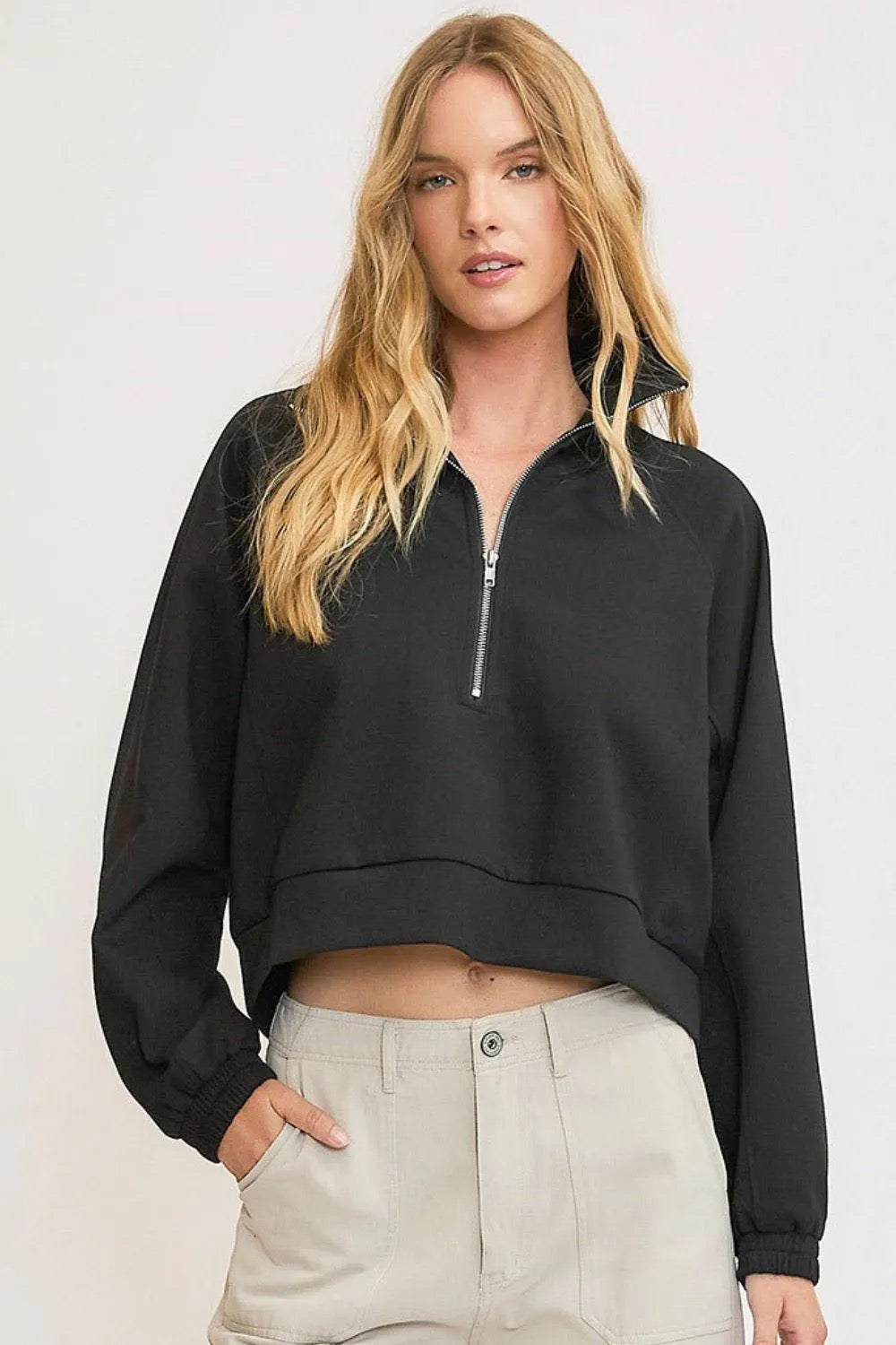 Half Crop Zip Up