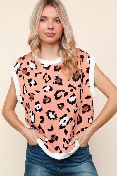 Leopard Dolman Cap Sleeve