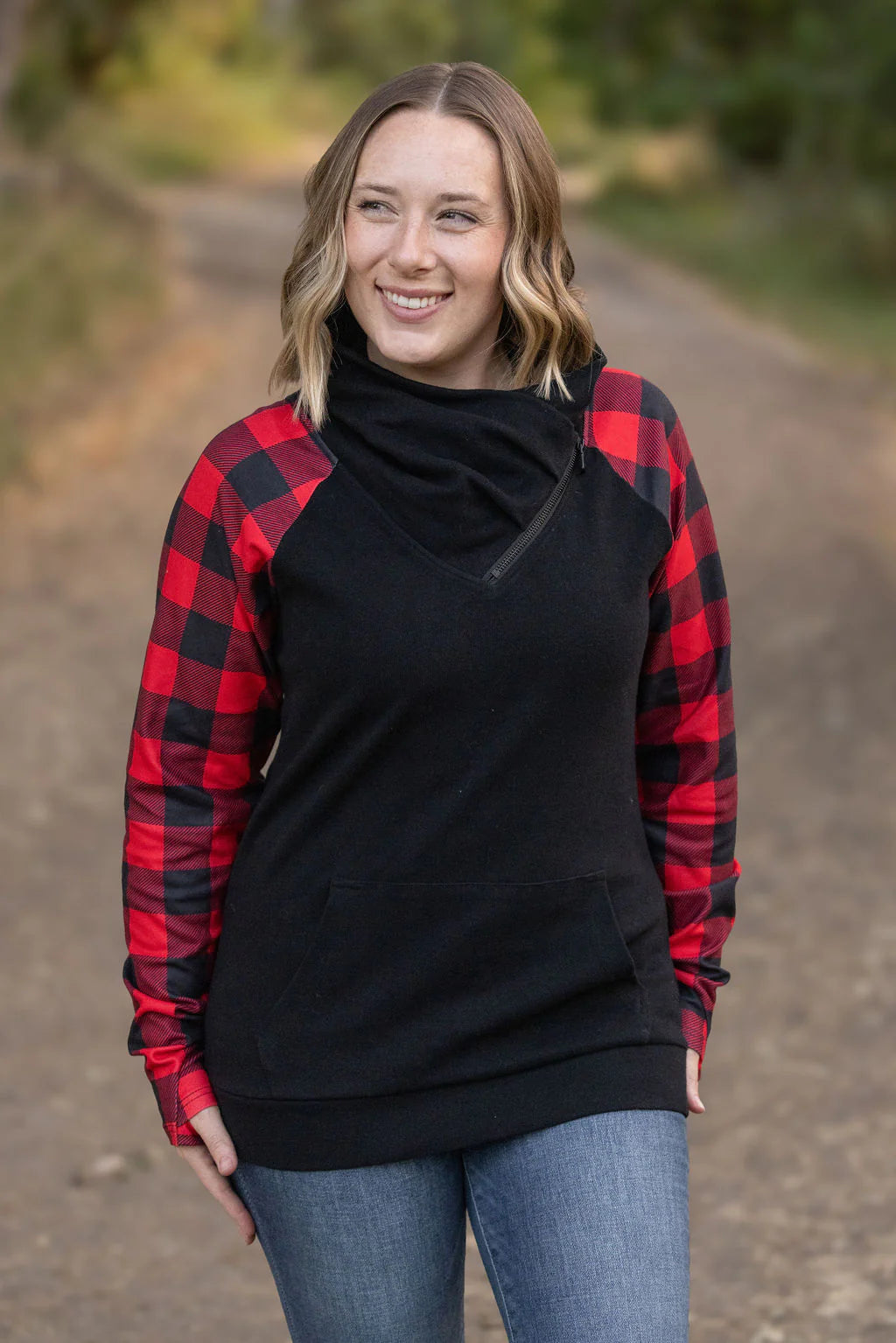 Buffalo Plaid Zoey Zip Cowl