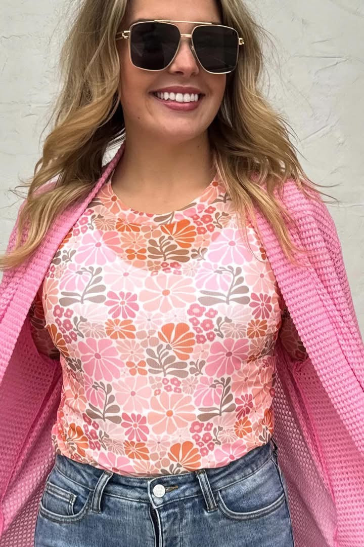 Dress it up Mesh Top - Spring Florals