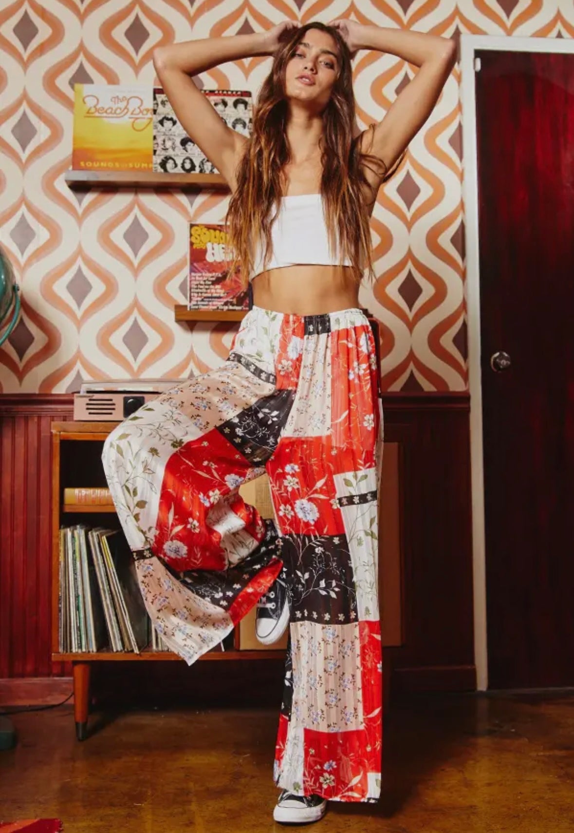 Floral Print Sheer Pants