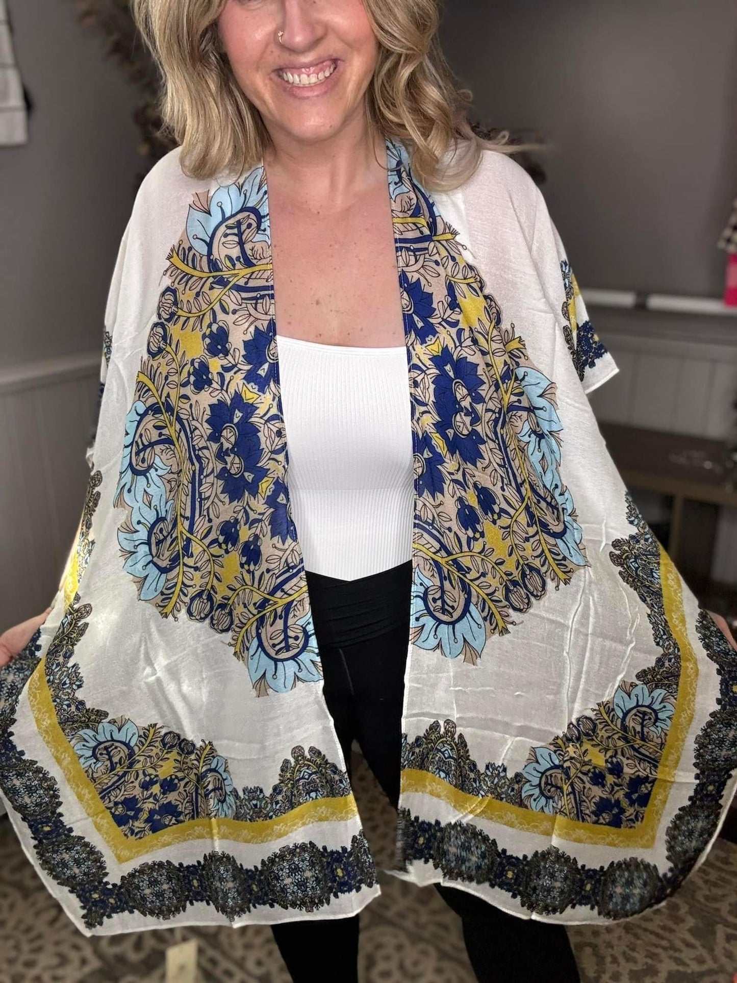 Blue Medallion Kimono