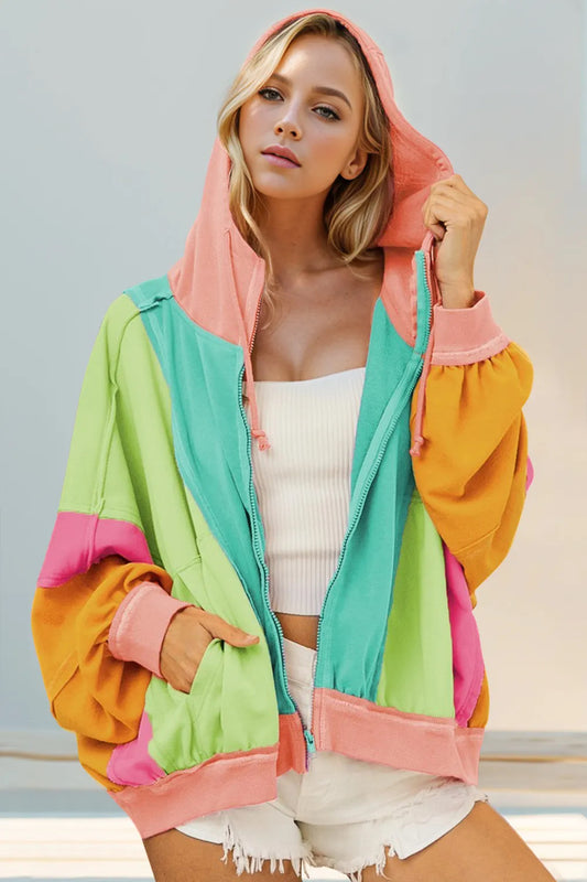 Colorblock Zip Up Jacket
