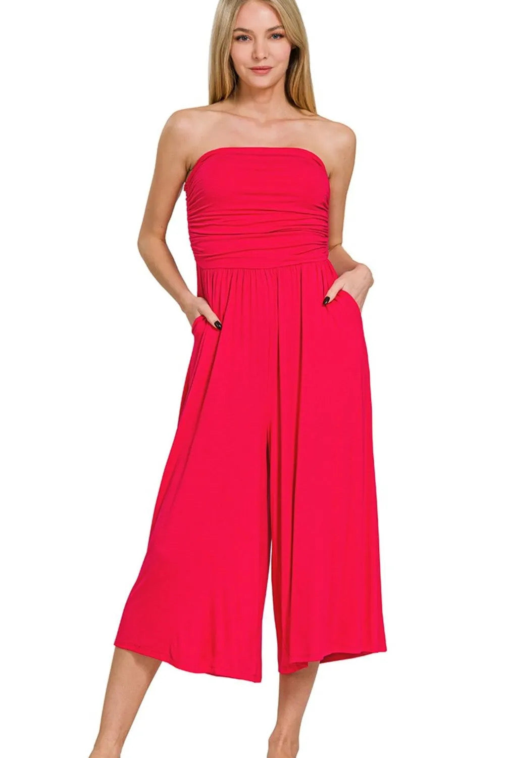 Double Layered Strapless Jumpsuits