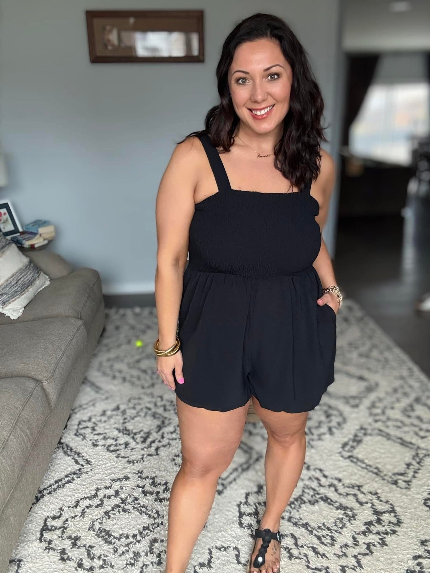 Assume the Best Square Neck Romper