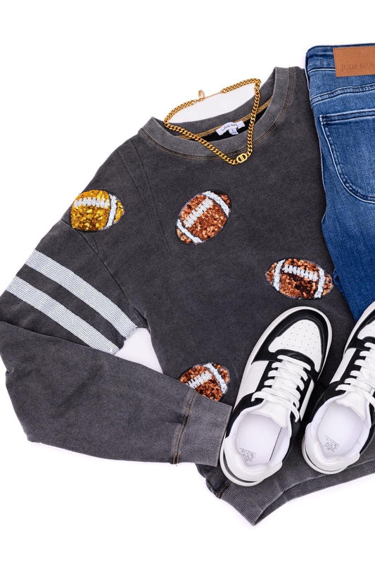Sequin Football Sweatshirt