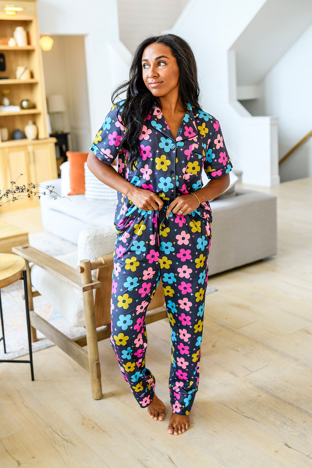 Button Down PJ Set - Floral