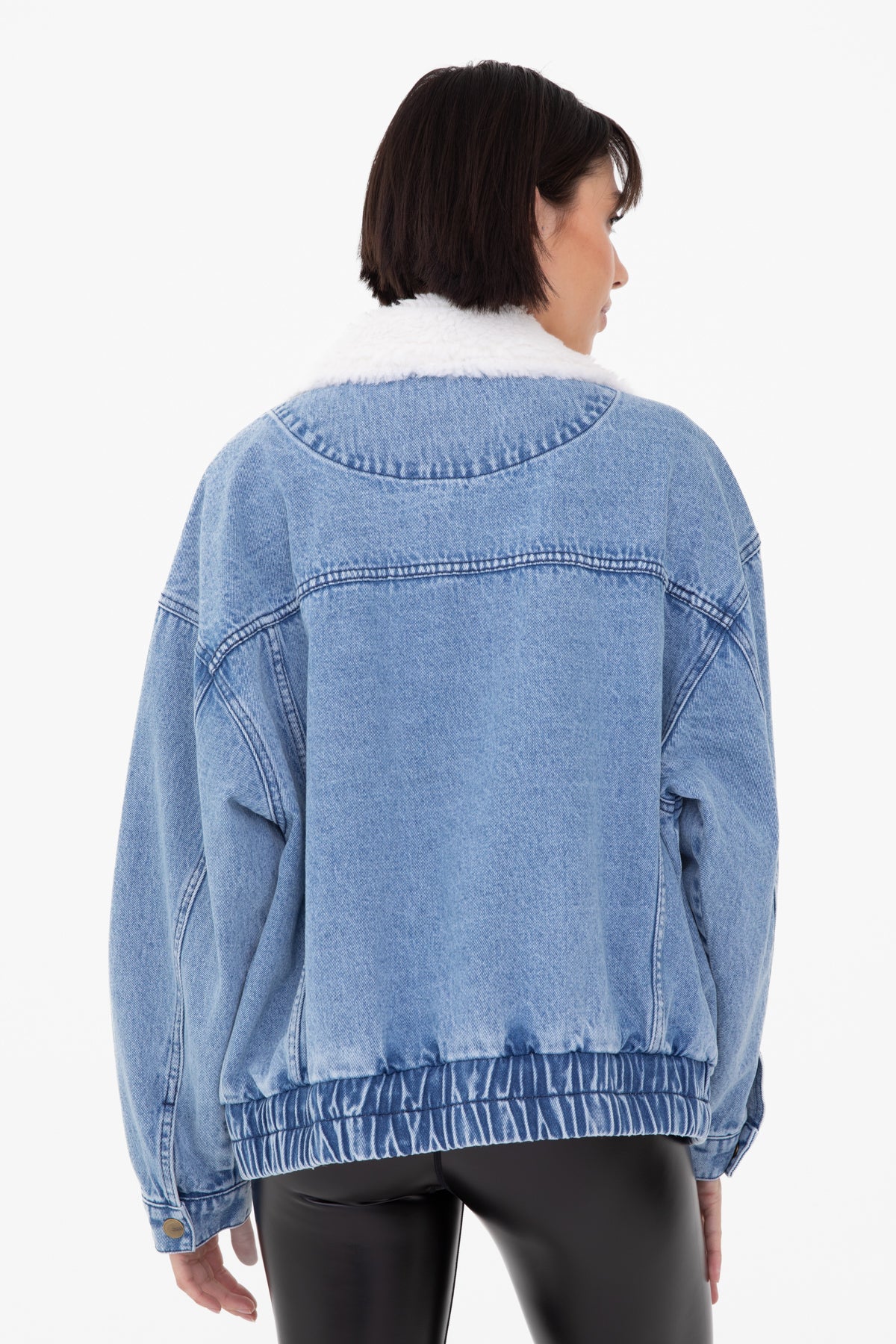 Oversized Bomber Denim Jacket