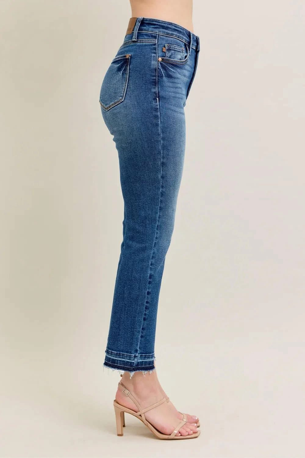 Judy Blue Vintage Wash Release Hem Kick Flare Jeans-