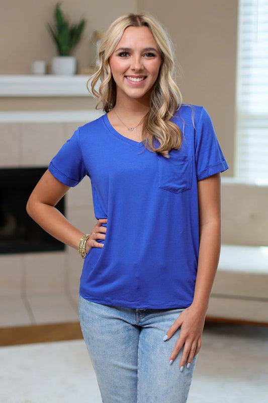Sophie Pocket Tee Blue
