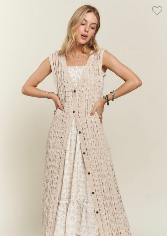 Crochet Button Vest