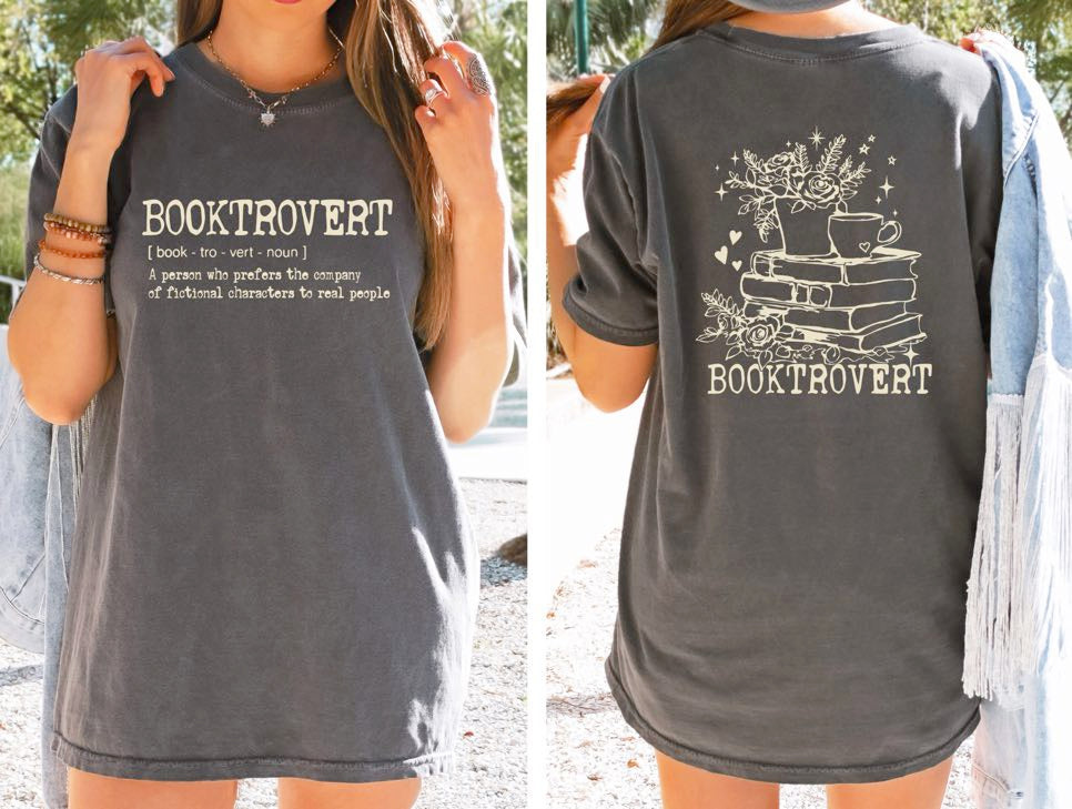 Booktrovert Double Sided Tee