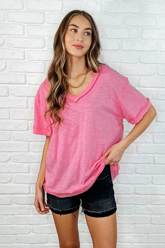 Basic Instinct Drop Shoulder V-Neck Tee