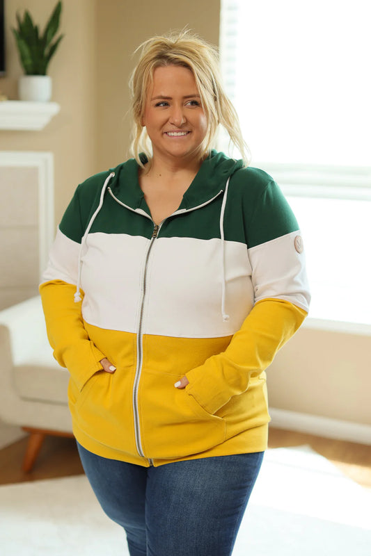 Colorblock Fullzip Women's Hoodie | Green Bay