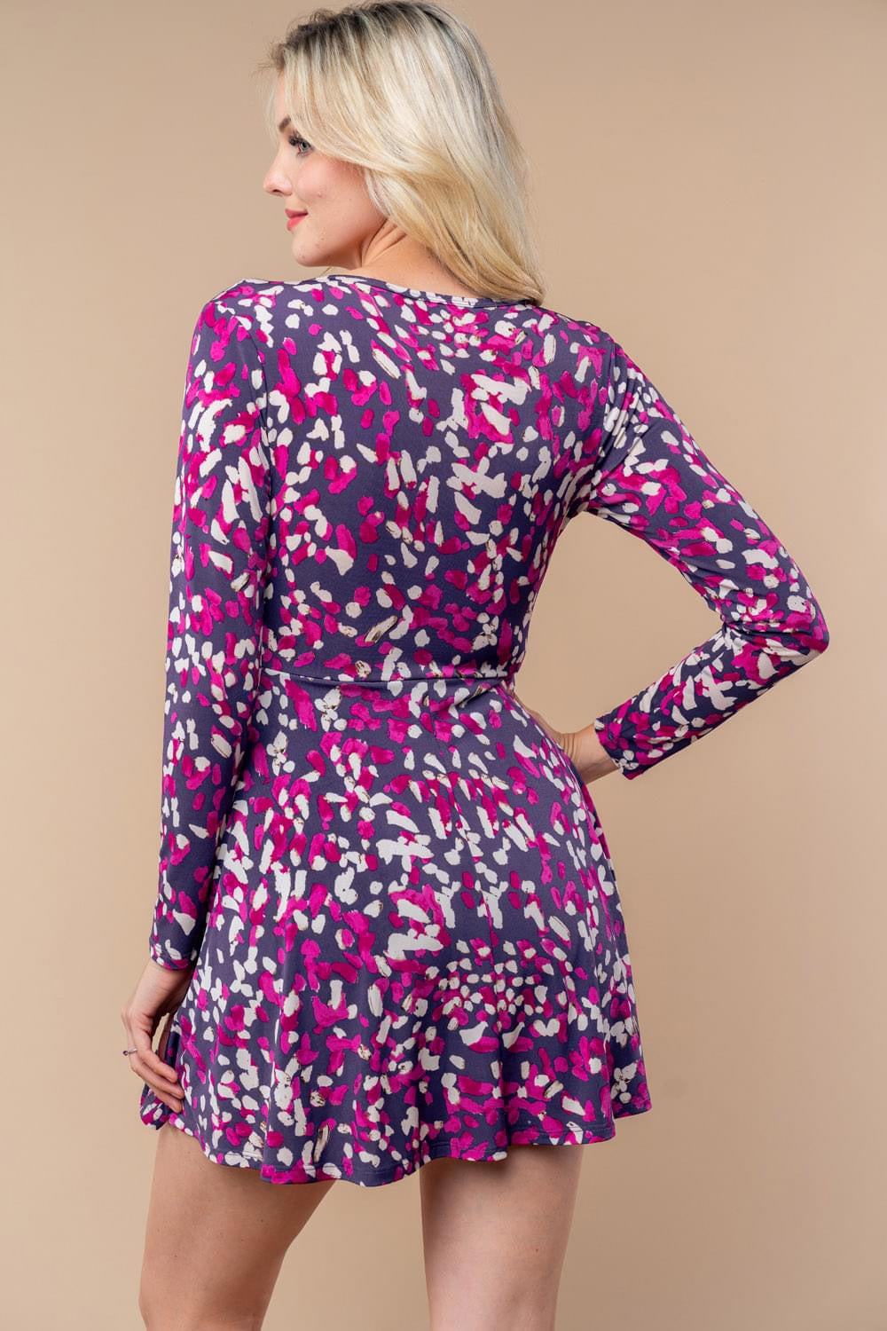 Pink & Purple Spotted Dress w/ Built in Shorts