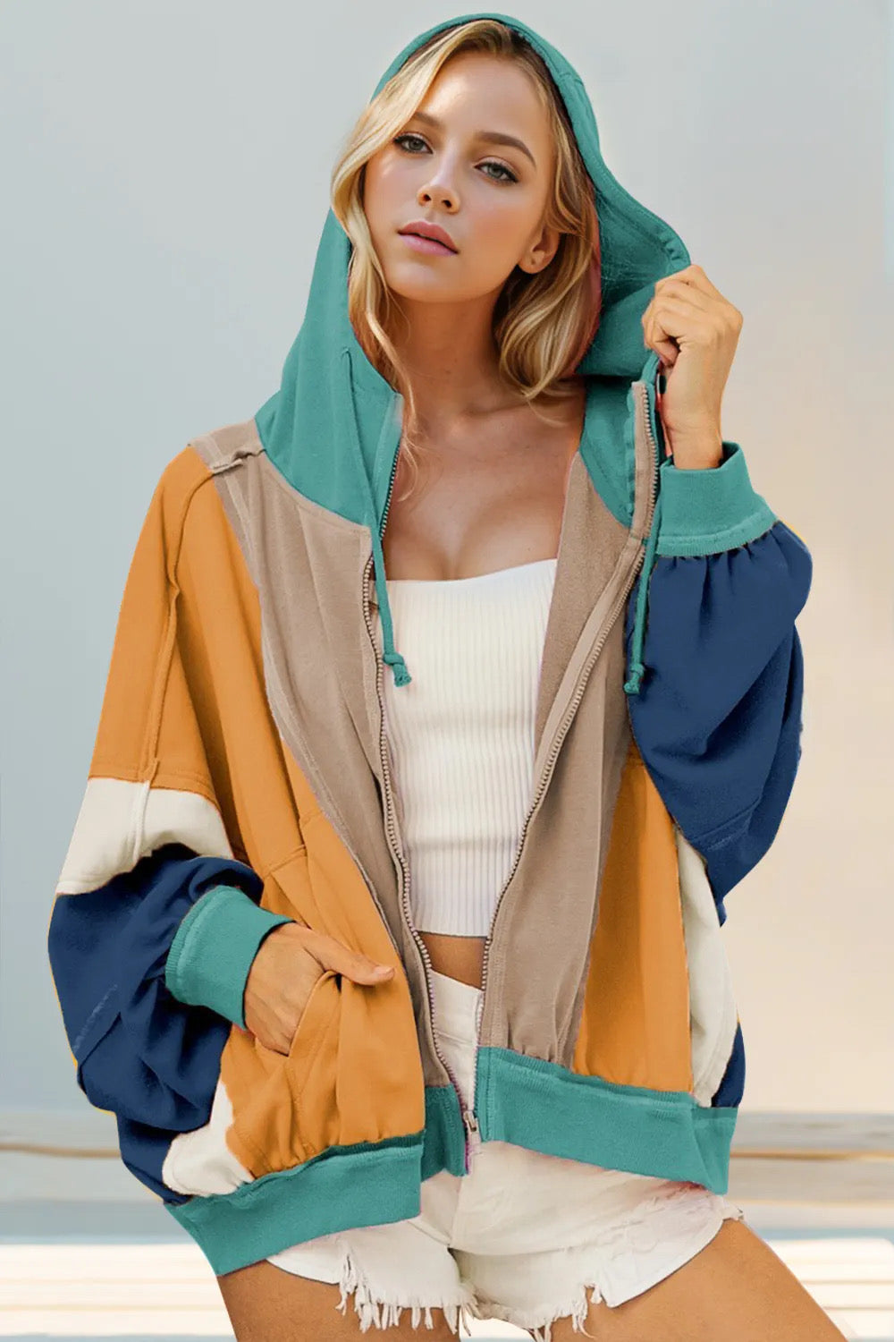 Colorblock Zip Up Jacket