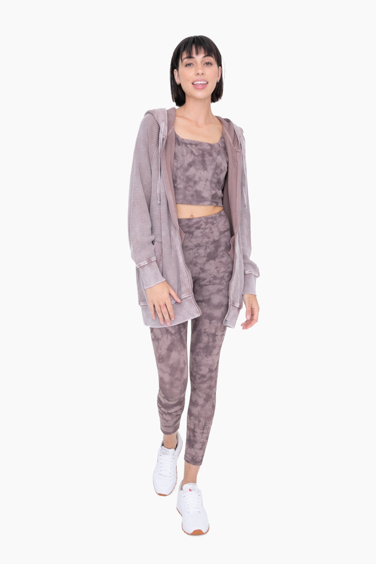 OVERSIZED MINERAL-WASHED ZIP-UP HOODED JACKET