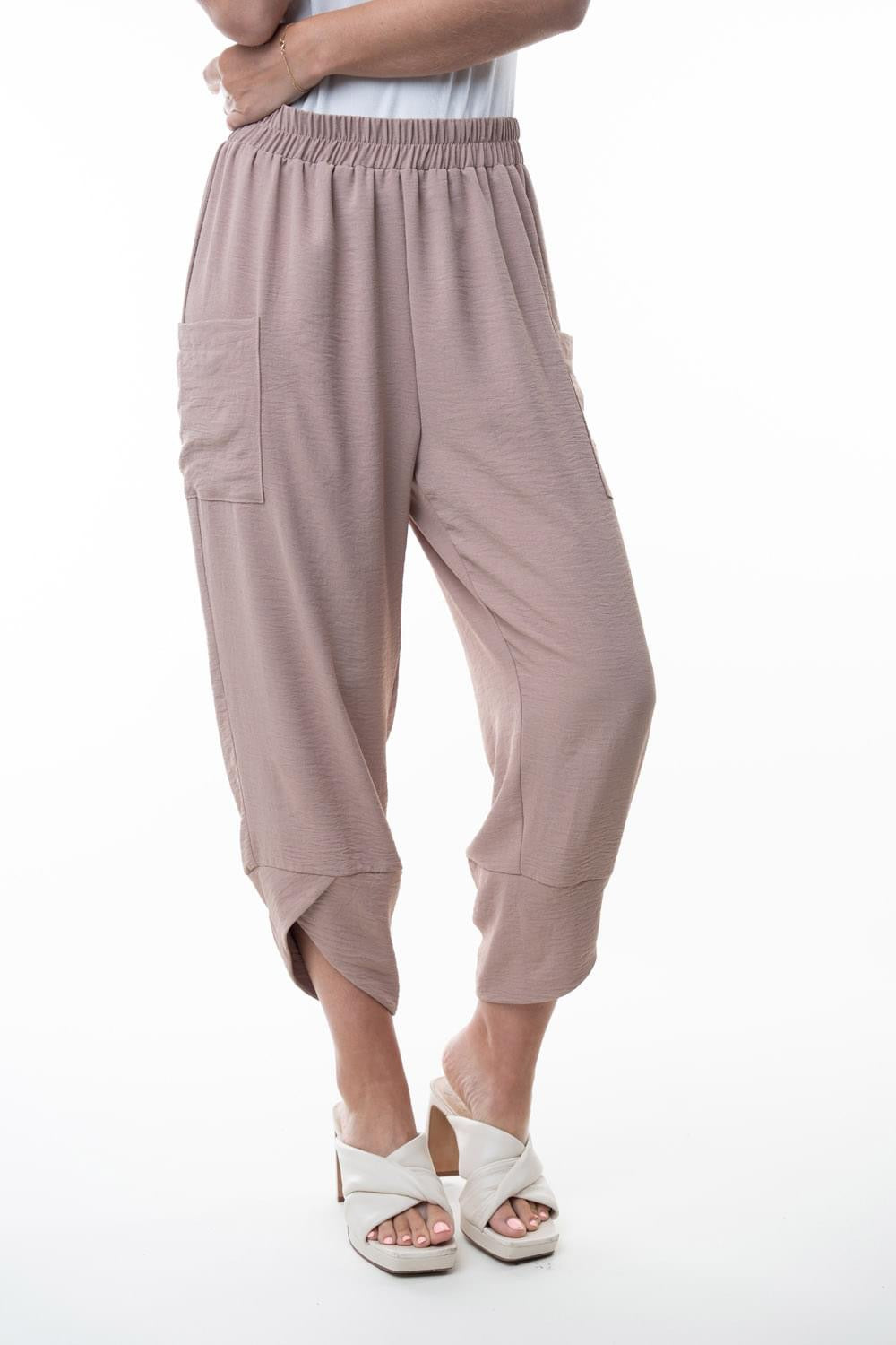 High Waist Knit Pant - Tan