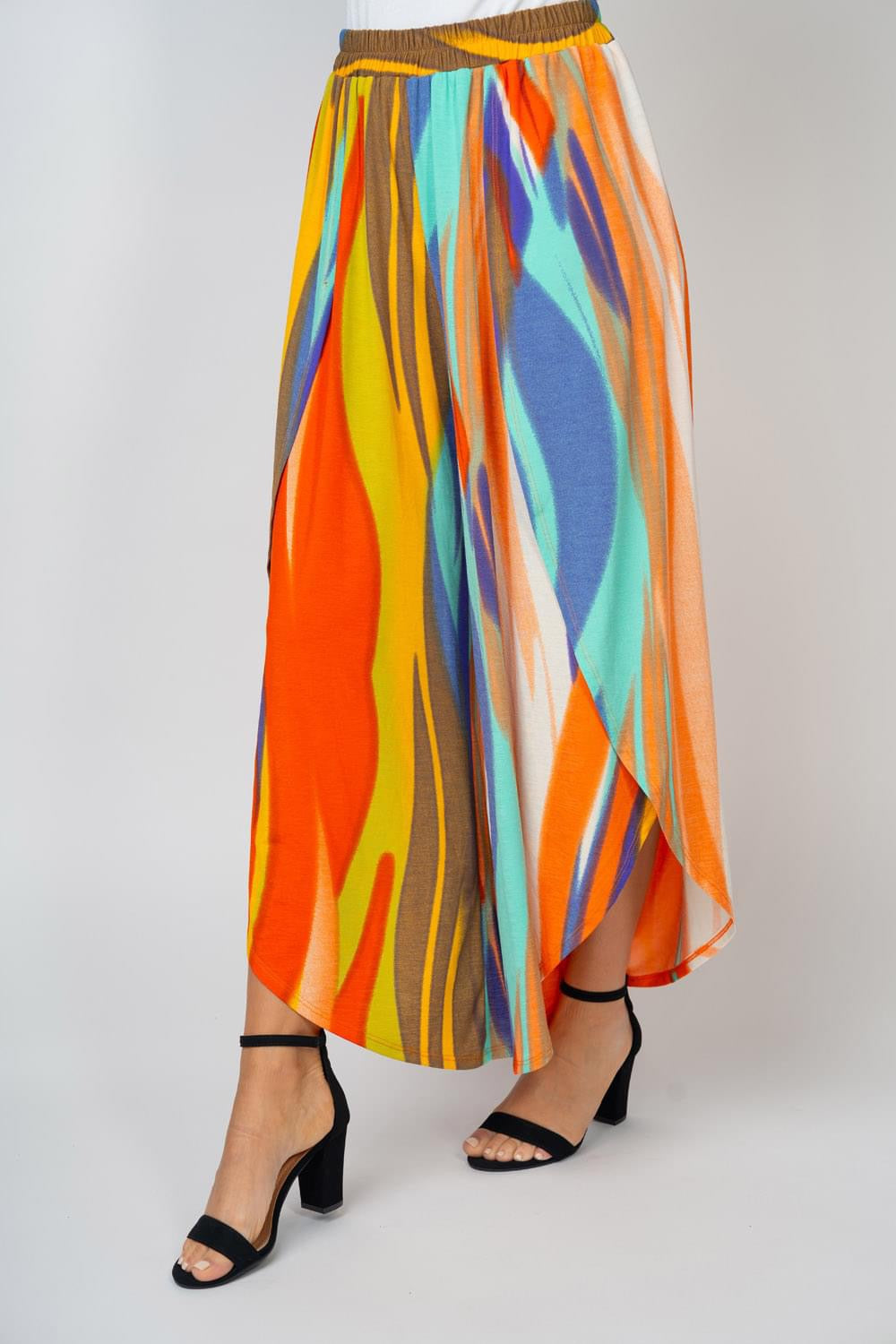 Multi Color Tulip Hem Pant
