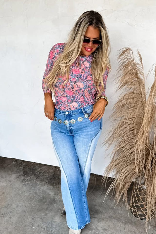 Boots & Blooms Mesh Top